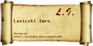 Leviczki Imre névjegykártya